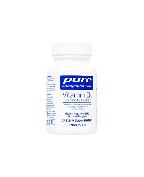 ビタミンD3_25MCG(1000IU)120錠(PUREENCAPSULATIONS) 1本:Yokohama Media