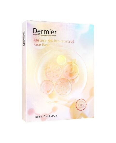 (DERMIER)エイジレスNMNレスベラトロール・フェイスマスク25ML6枚 1箱:Yokohama Media