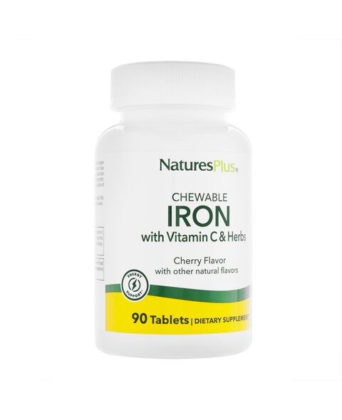 チュアブルアイロンウィズビタミンC&ハーブス90錠(NATURESPLUS) 1本:Yokohama Media