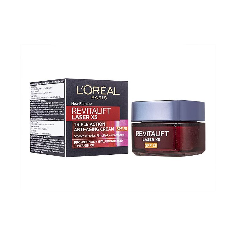 (LOREAL)リバタリフトレーザーX3・トリプルアクションアンチエイジングクリームSPF25_50ML 1本:Yokohama Media