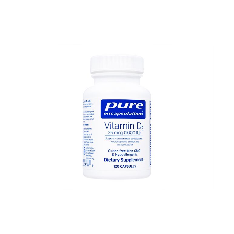 ビタミンD3_25MCG(1000IU)120錠(PUREENCAPSULATIONS) 1本:Yokohama Media